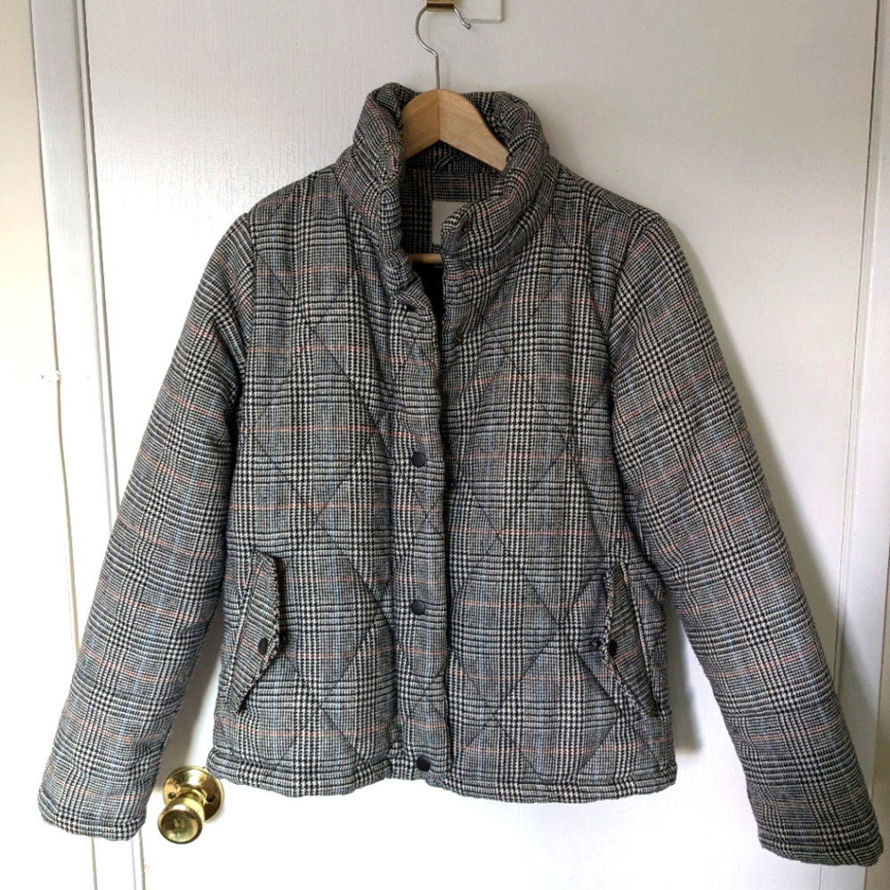 a new day houndstooth puffy jacket small